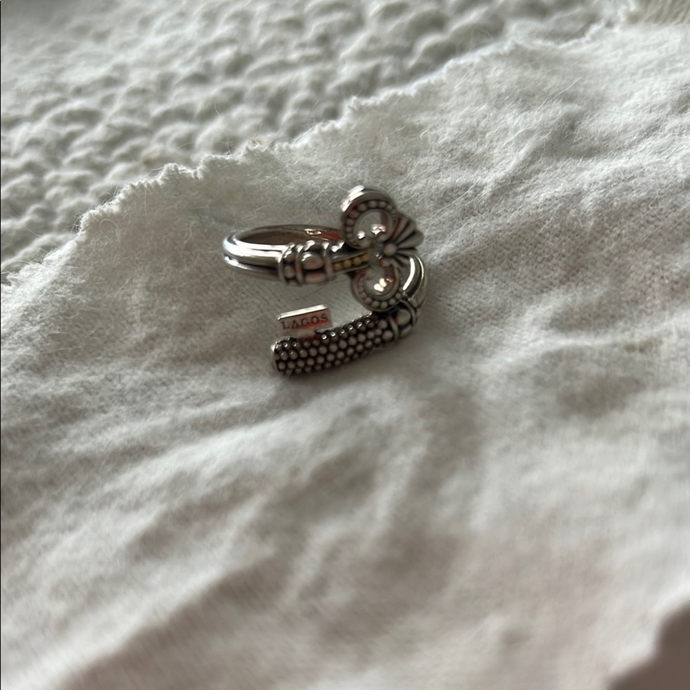 LAGOS Silver Ring with White Accents